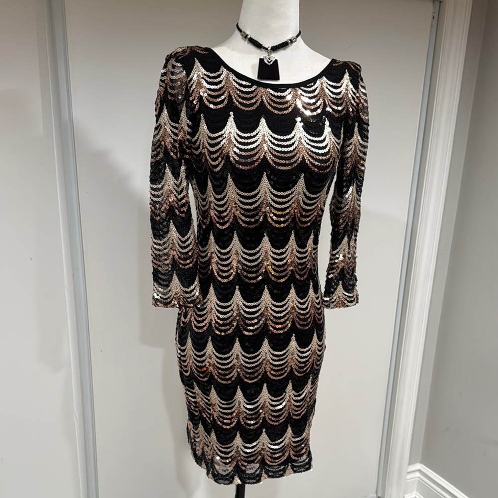 MARCIANO Black and Gold Sequin Dress 🖤💛